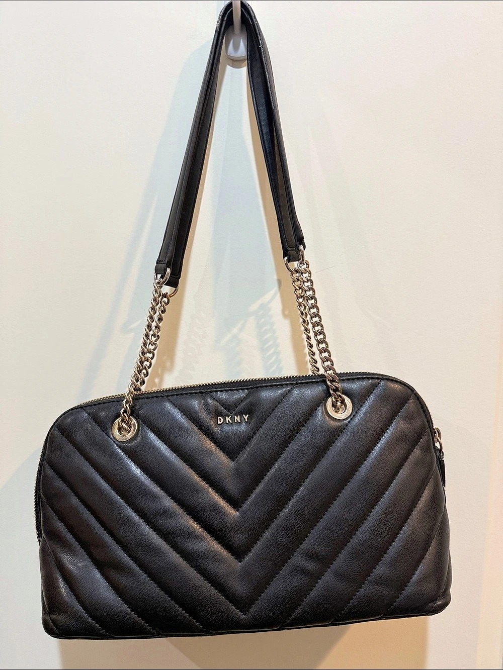 DKNY Quilted Shoulder Bag in Black